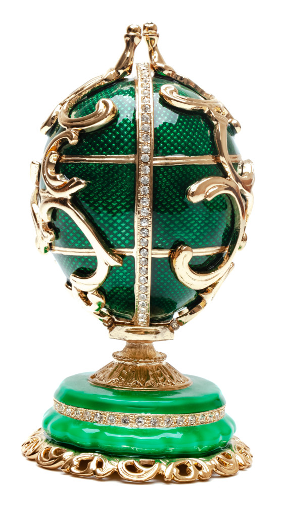 125 mm Ornamental GreenMedium Easter Egg with the Gift insude