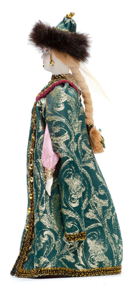 Russian Beauty hand made Porcelain Doll in a Fur Hat - 11 Inches (by Le Russe)