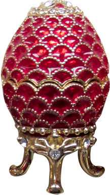 42 mm Red Pine Cone Easter Egg
