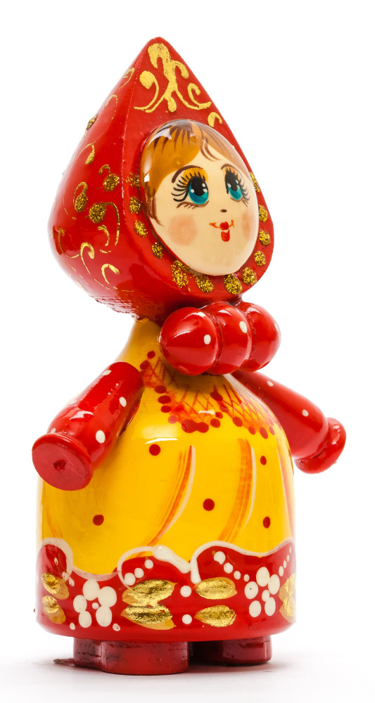 120 mm Russian Girl in Kokoshnik hand painted Wooden Doll (by Summer Shine)
