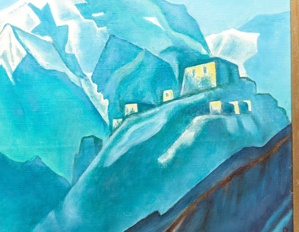 730x550 mm The Himalayas by Roerich hand painted on Canvas painting (by Skazka)