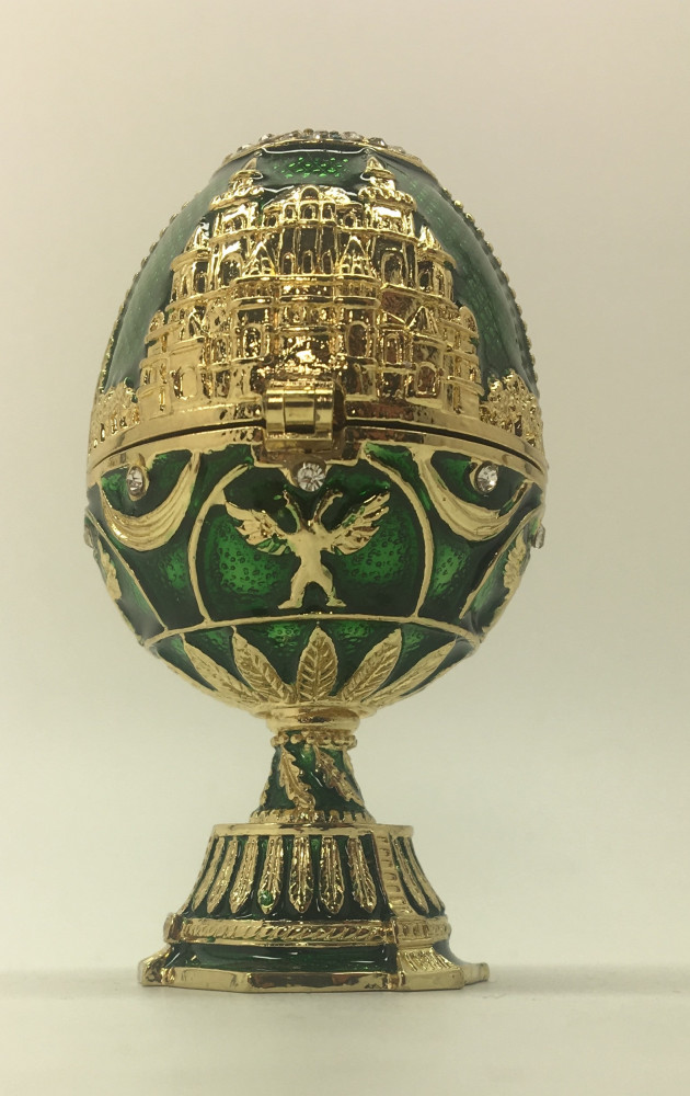Moscow SHM Jewelery Egg with Snt Basil inside green color