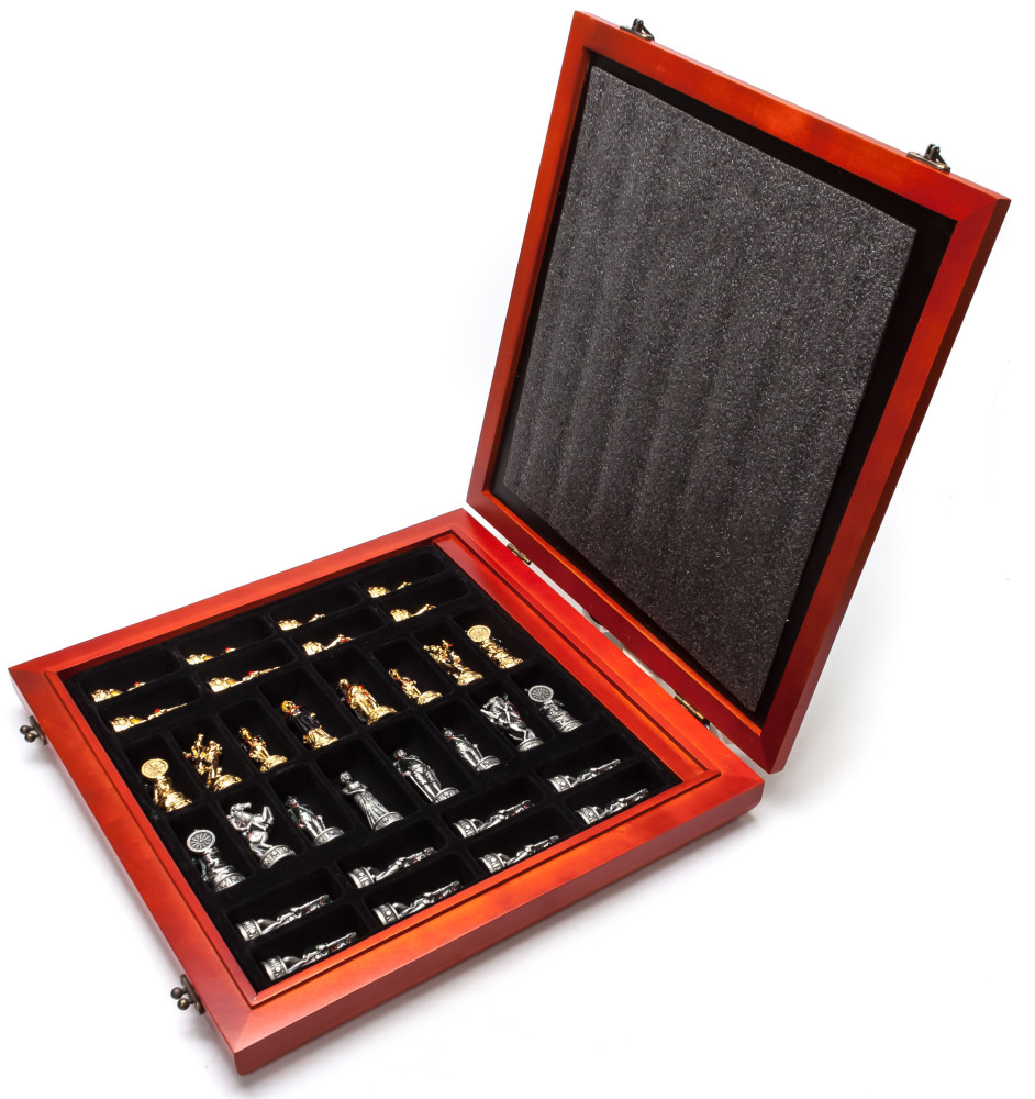 390X390 mm The Battle of Borodino Wooden Chess Board with Metal Soldiers Hand Painted Chess Pieces (by Fyodor Chess Studio)