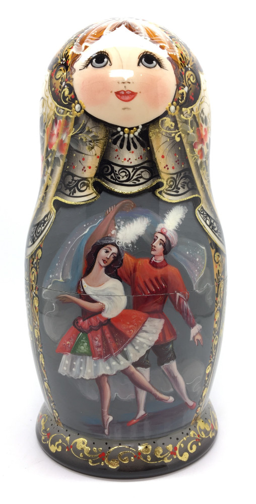 200 mm Russian Ballet Sheherazade hand painted Matryoshka doll 5 pcs (by A Studio)