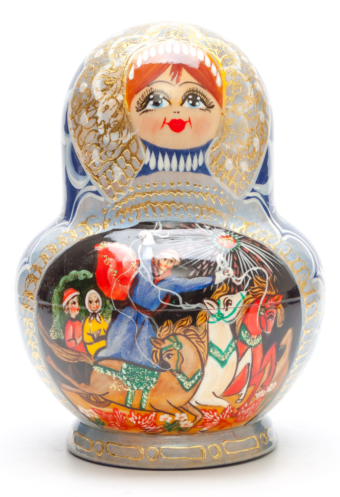 Shop Exclusive Nesting Dolls 160 mm Russian Troika handpainted Wooden Matryoshka round Doll 5 pcs (by Valery Crafts) online at Skazka.site | Eligible for fast shipping and free returns. 160 mm Russian Troika handpainted Wooden Matryoshka round Doll 5 pcs (by Valery Crafts)