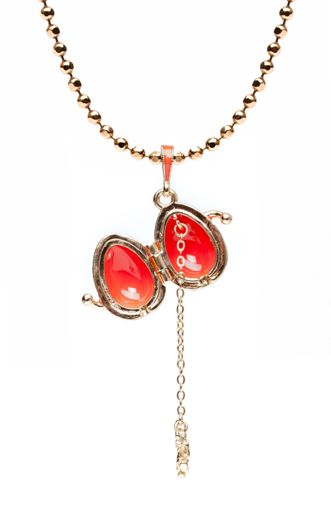 Lily of The Valley Opening Pink Egg Pendant