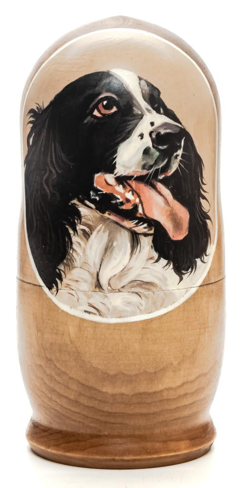 160mm Dog hand painted Matryoshka 5pcs (by Alexander Famous Paintings)