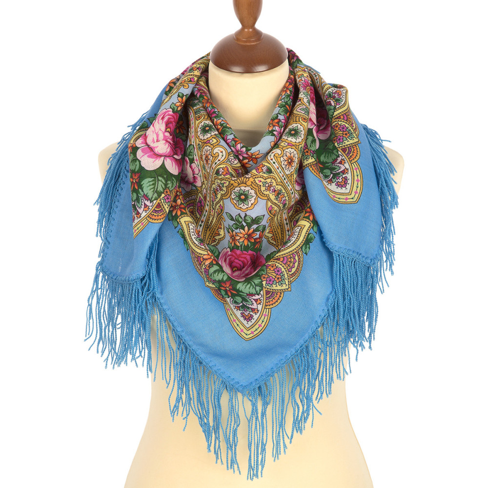 Shop Woolen Scarves with Woolen Fringe 89x89 cm 89x89 cm On the Wings of the Wind Woolen Shawl with Woolen Fringe Pavlovo Posad Manufactory online at Skazka.site | Eligible for fast shipping and free returns. 89x89 cm On the Wings of the Wind Woolen Shawl with Woolen Fringe Pavlovo Posad Manufactory