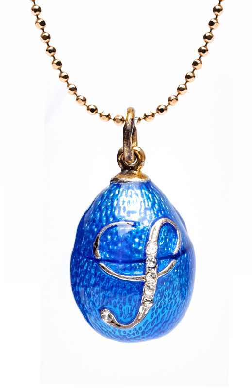 Monogram Blue Egg Pendant