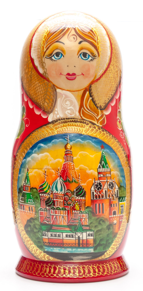 350 mm Russian Fairy Tale hand painted wooden Matryoshka Nesting Doll 15 pcs (by Valery Studio)
