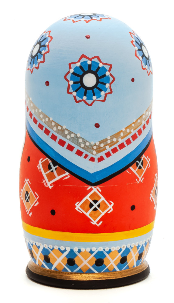 5 pcs Russian Family hand painted small Matryoshka Doll (by Sergey Carved Wooden Dolls Studio)