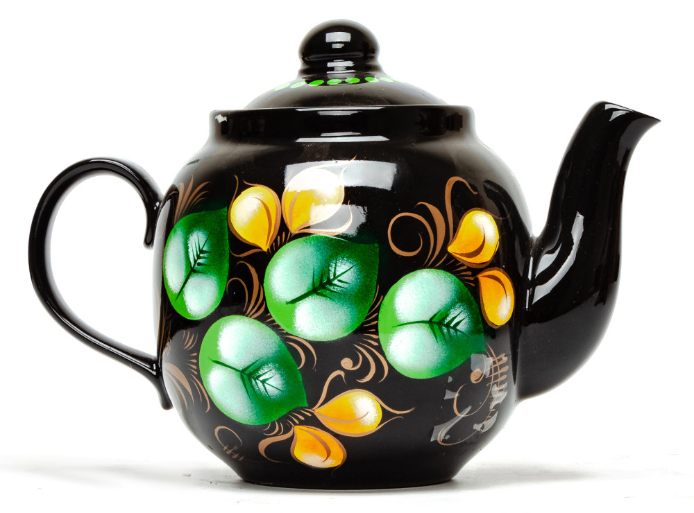 Zhostovo Hand Painted Electric Samovar Kettle with Teapot and Tray