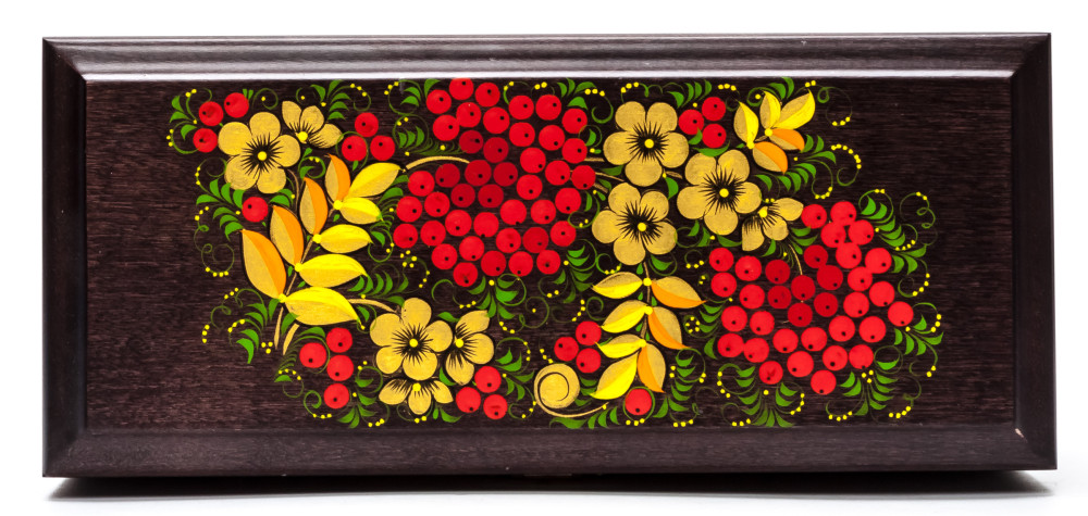 Khokhloma Painting Jewellery Wooden Box 230x100 mm