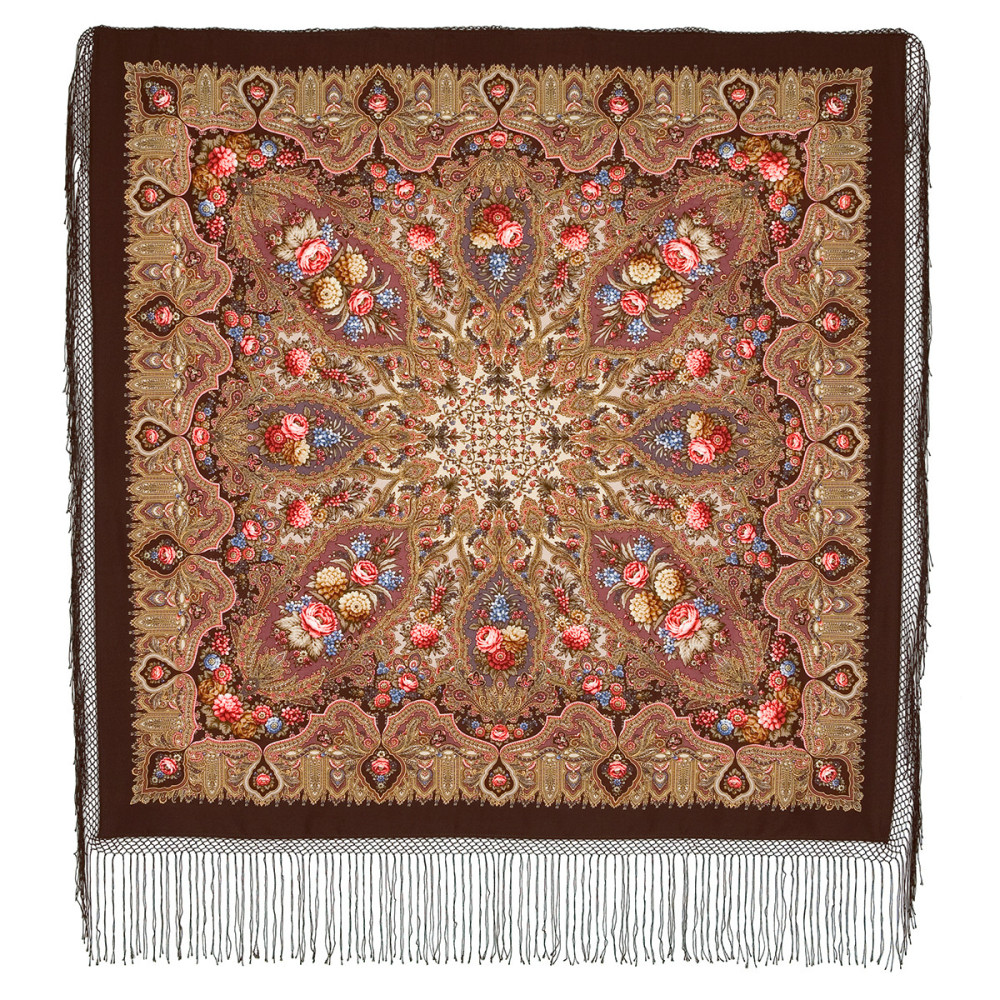 Shop Thick Woolen Fabric Shawls with Silk Fringe 148x148 cm Шаль «Миндаль» online at Skazka.site | Eligible for fast shipping and free returns. Шаль «Миндаль»