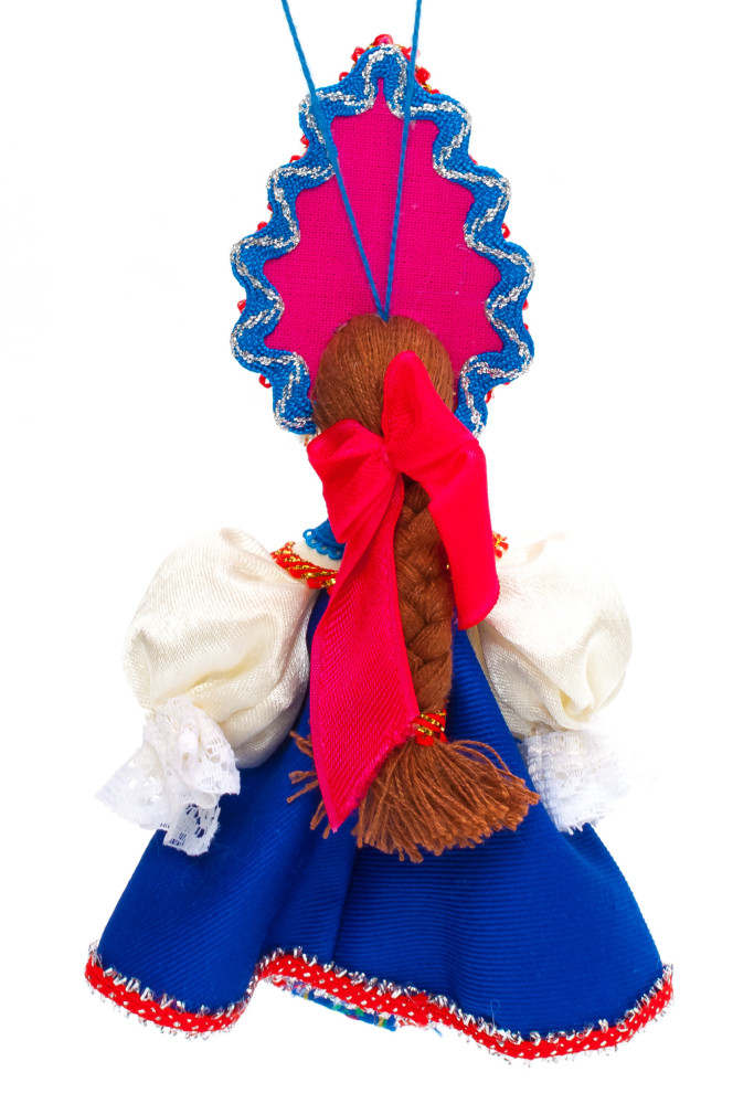 Porcelain Doll in a Russian Dress and Kokoshnik - 5.5 Inches (by Le Russe)