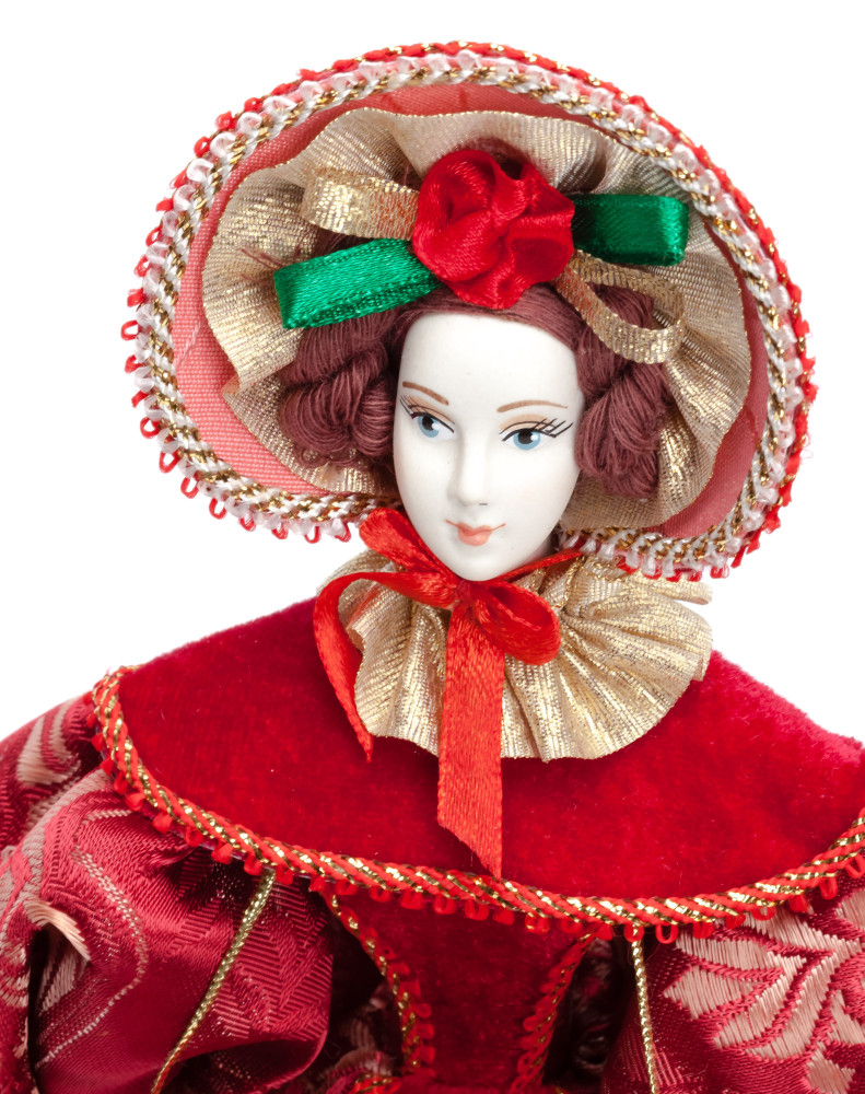 Russian Girl hand made Porcelain Doll in a 19th century Winter Dress - 11 Inches (by Le Russe)