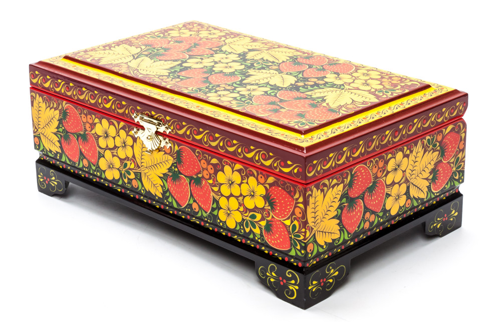 230x140 mm Khokhloma Painting Jewellery Wooden Box