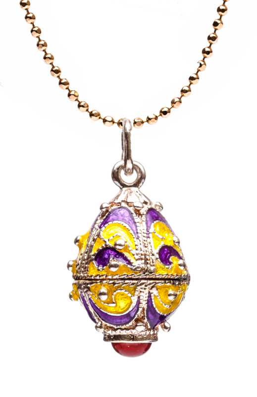 Easter Yellow with Violet Egg Pendant 