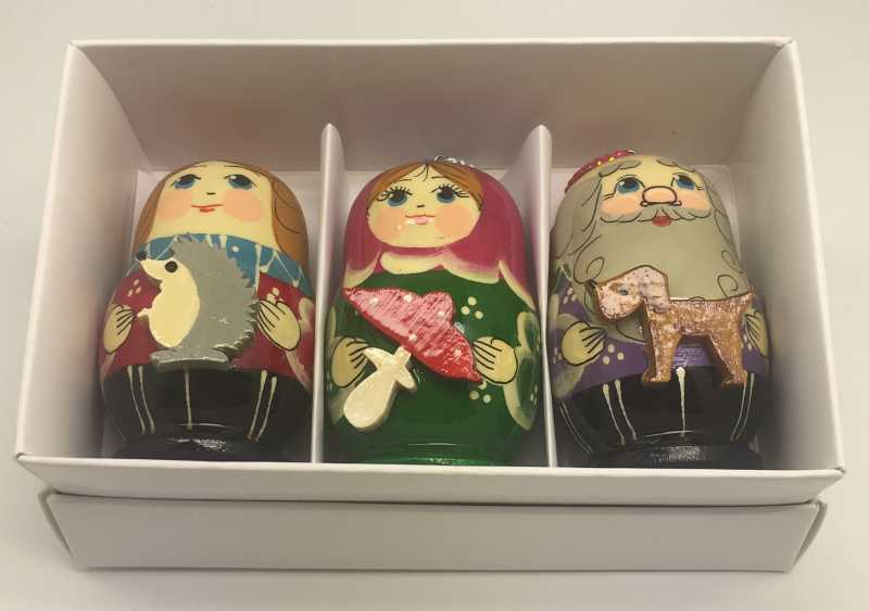Matryoshka with Animals Christmas Ornaments 