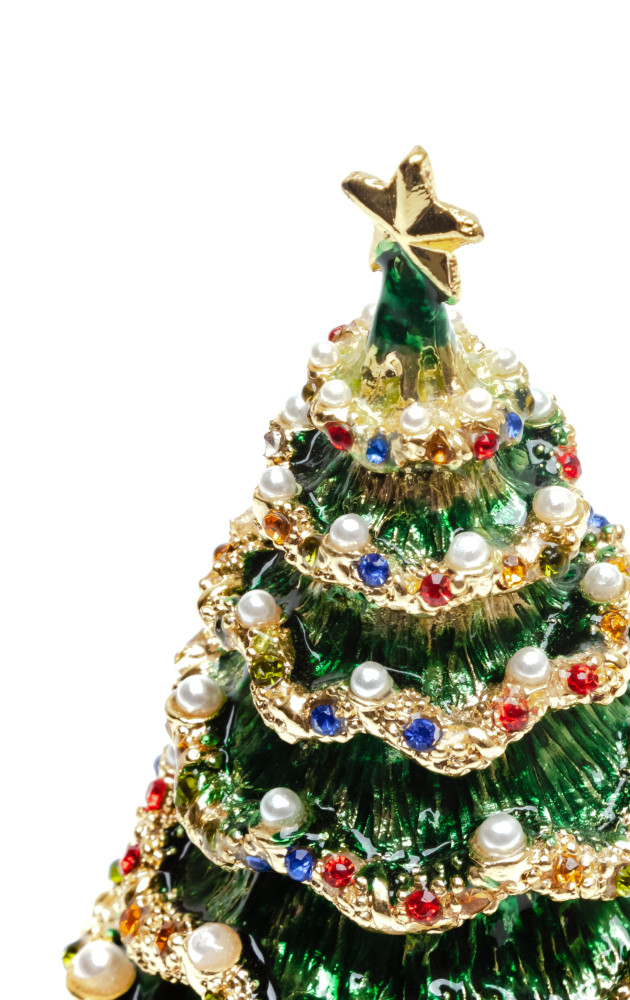 90 mm Green Christmas Tree Jewellery Box (by Alexaner G Studio)