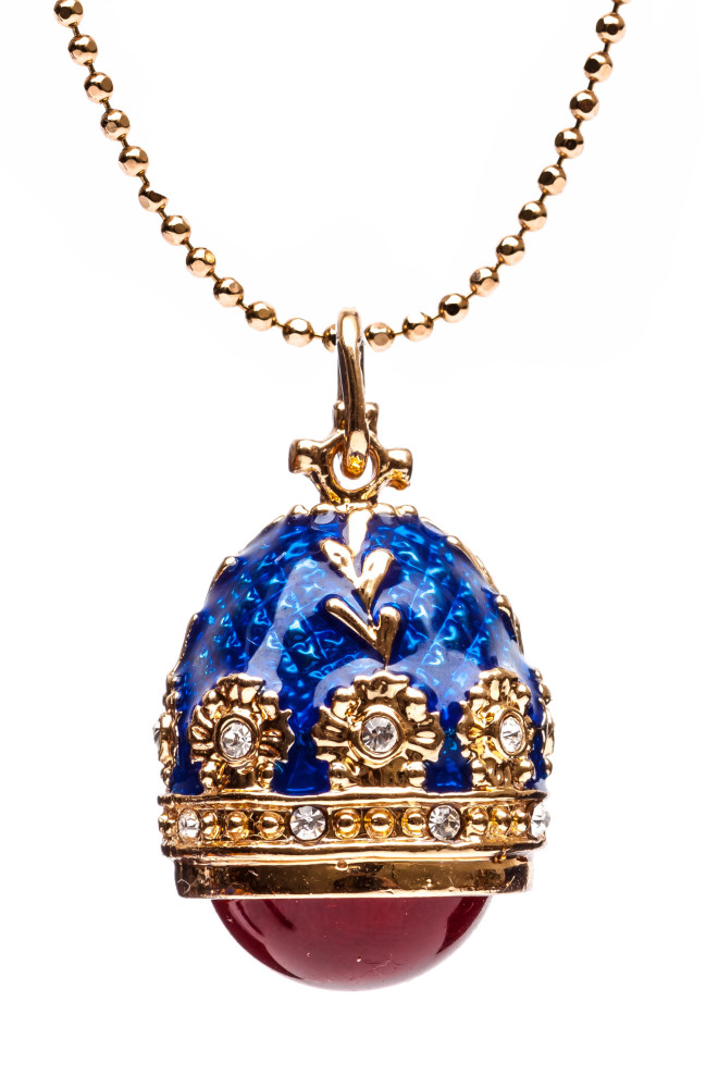 Amber Blue Egg Pendant