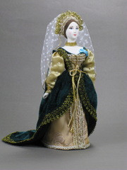 Russian Girl hand made Porcelain Doll in a Dress of 19 century - 11 Inches (by Le Russe)