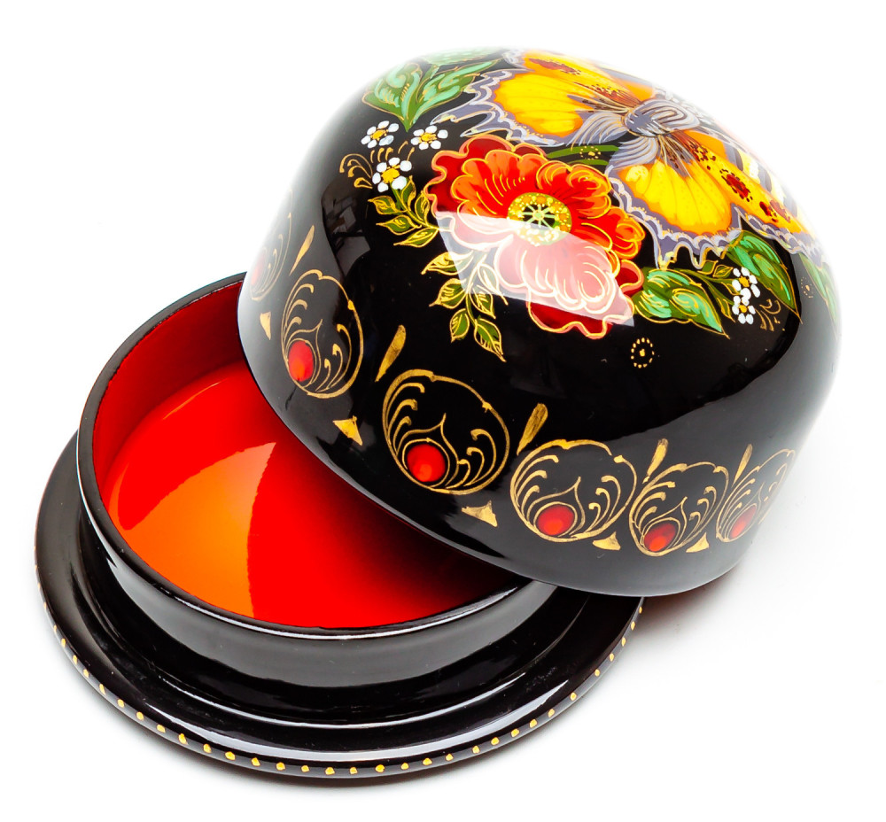 100x60mm Poppies Hand Painted Jewellery Box (by Sadko Workshop)