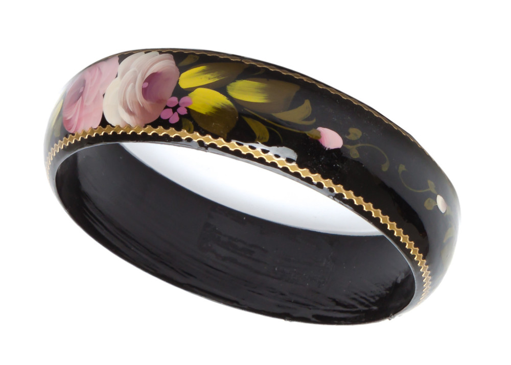 80x20 mm Zhostovo Hand Painted Bracelet (by Lada Workshop)