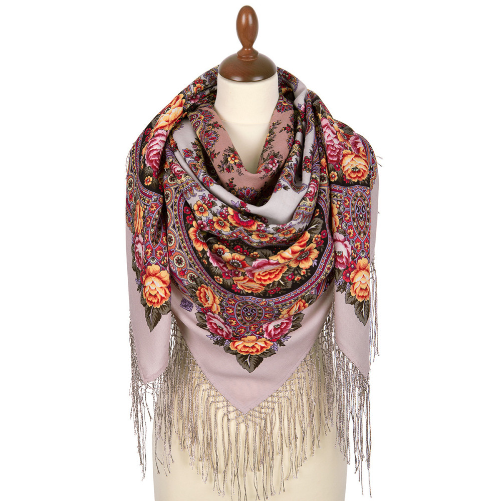 Shop Double-Thread Woolen Yarn Scarves with Knitted Silk Fringe 135x135 cm Платок «Пламень сердца» online at Skazka.site | Eligible for fast shipping and free returns. Платок «Пламень сердца»