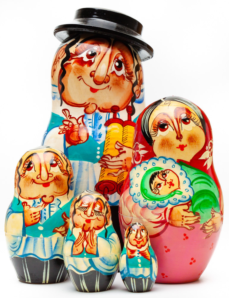 Shop Exclusive Nesting Dolls 170 mm Hebrew hand painted wooden Russian Matryoshka doll 5 pcs (by Alexander Studio) online at Skazka.site | Eligible for fast shipping and free returns. 170 mm Hebrew hand painted wooden Russian Matryoshka doll 5 pcs (by Alexander Studio)