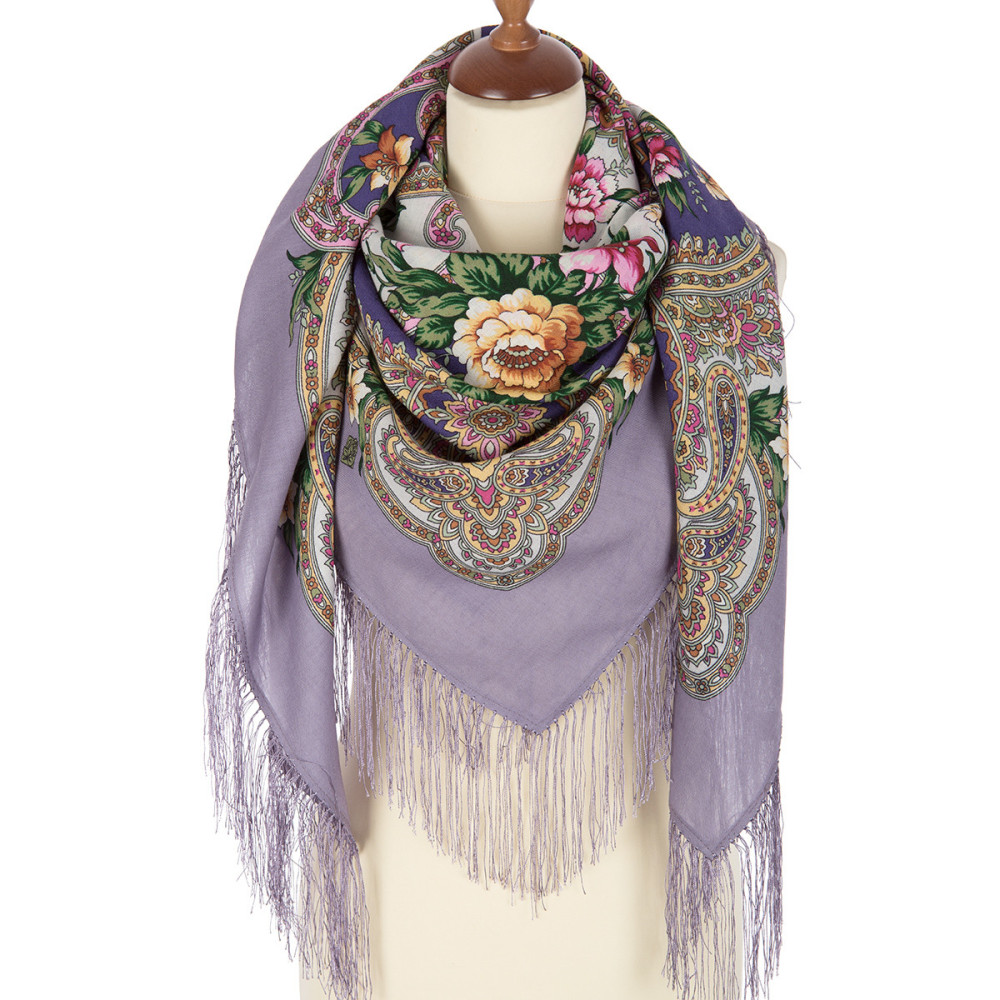 Shop Woolen Scarves with Silk Fringe 125x125 cm Платок «Море и небо» online at Skazka.site | Eligible for fast shipping and free returns. Платок «Море и небо»