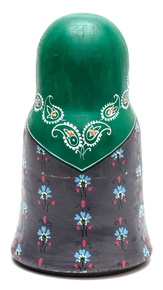 180 mm Mother with Son with a wooden Toy Horse handpainted Wooden Matryoshka Doll 5 pcs (by Skazka)