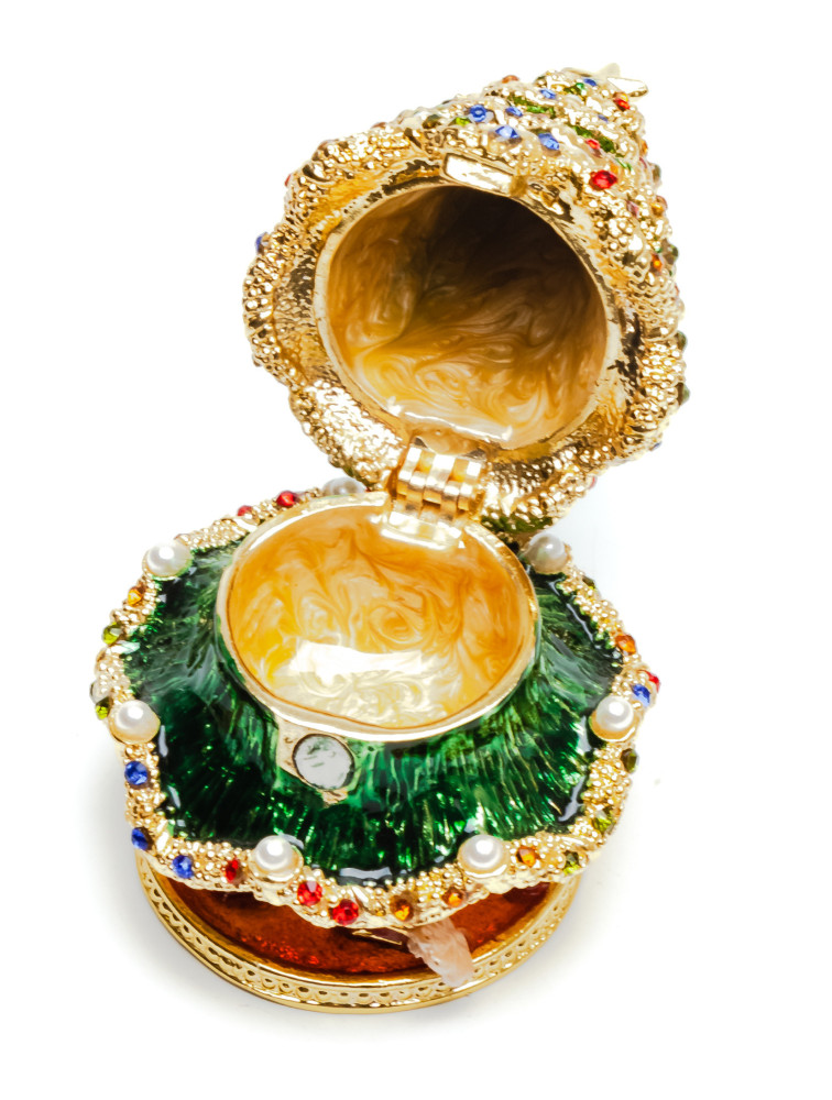 90 mm Green Christmas Tree Jewellery Box (by Alexaner G Studio)