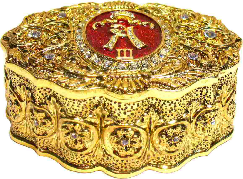 Шкатулка со стразами, цвет красный