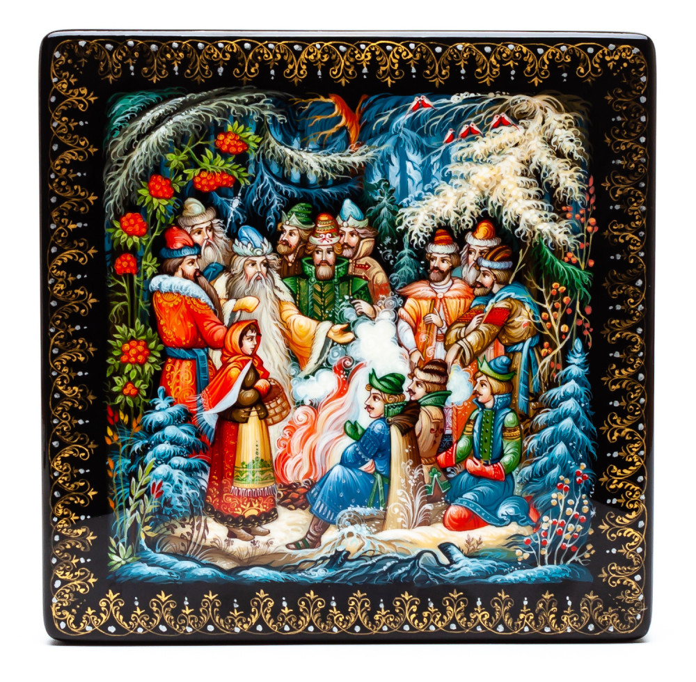 150x150mm The Twelve Months Hand Painted Jewellery Box (by Sadko Workshop)