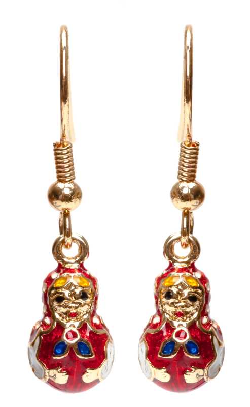 8x30 mm Russian Matryoshka Enemal Earrings (by AKM Gifts)