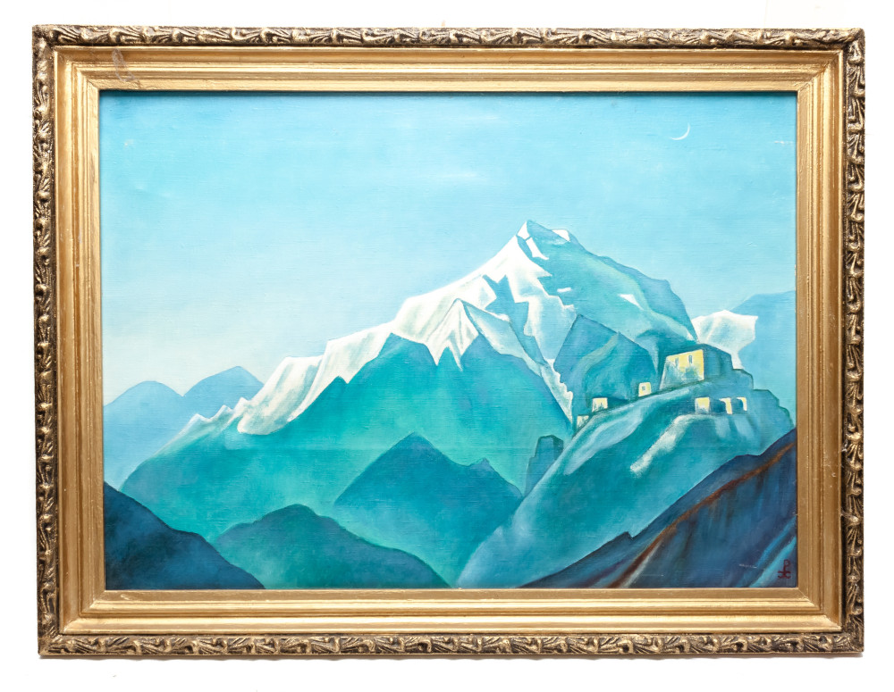 730x550 mm The Himalayas by Roerich hand painted on Canvas painting (by Skazka)