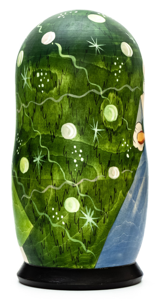 180 mm Nutcracker hand painted on wooden Matryoshka doll 5 pcs (by Alexander Famous Paintings Studio)