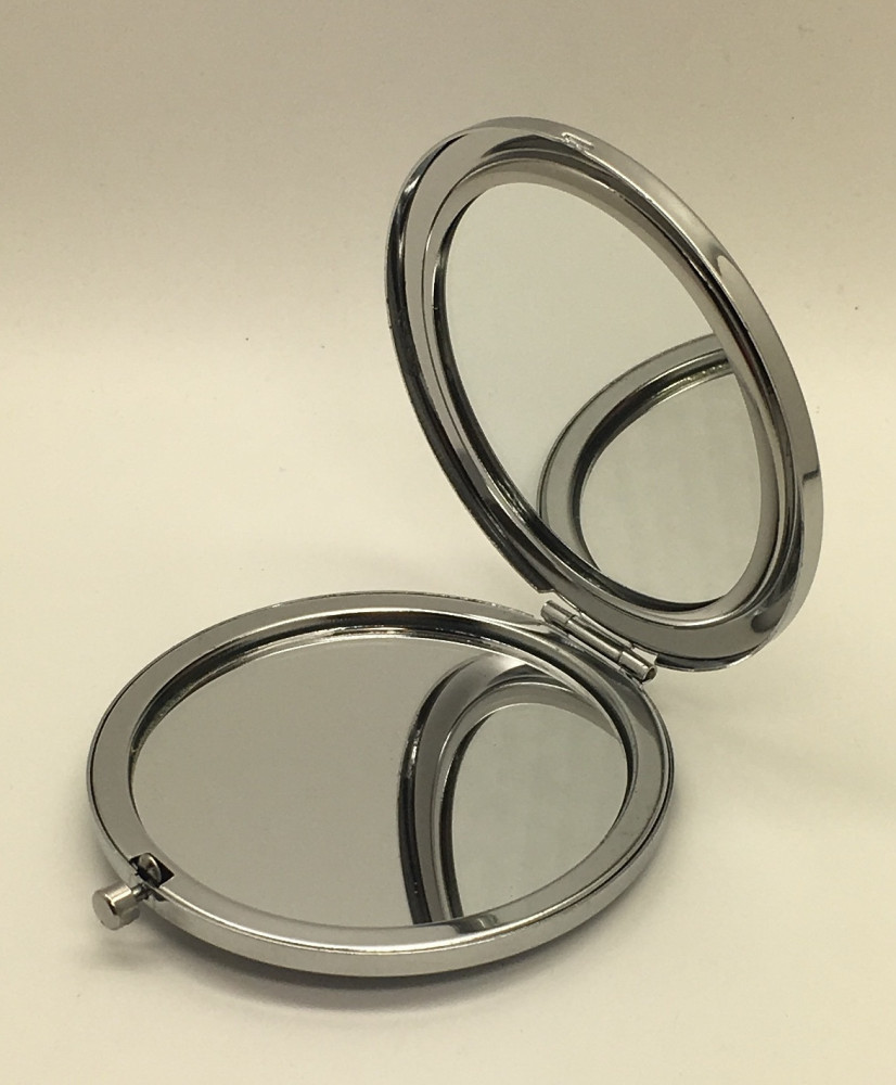 Compact MIrror with Two Swans