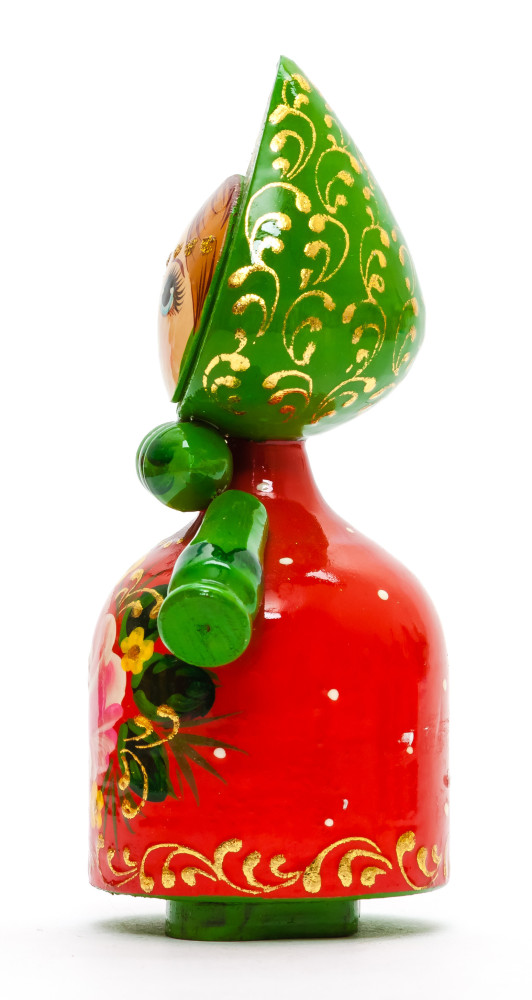 120 mm Russian Girl in Kokoshnik hand painted Wooden Doll (by Summer Shine)
