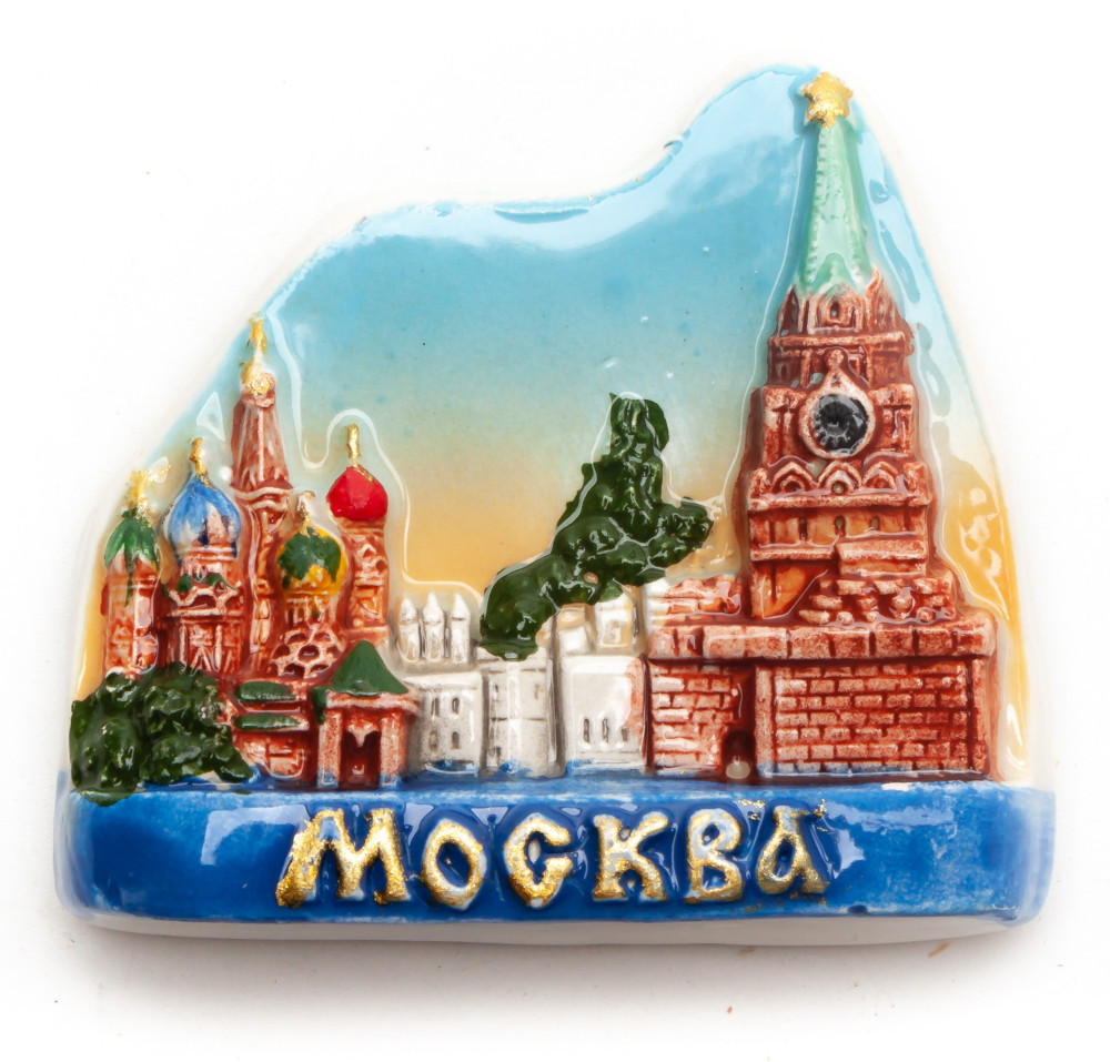 Moscow Attractions Ceramic Magnet