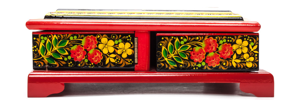 230x230 mm Khokhloma Painting Jewellery Wooden Box