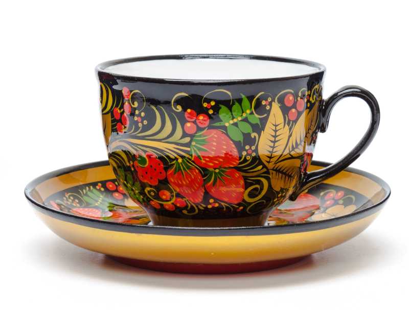 The Awakening Khokhloma hand painted Tea Set (by Golden Khokhloma)