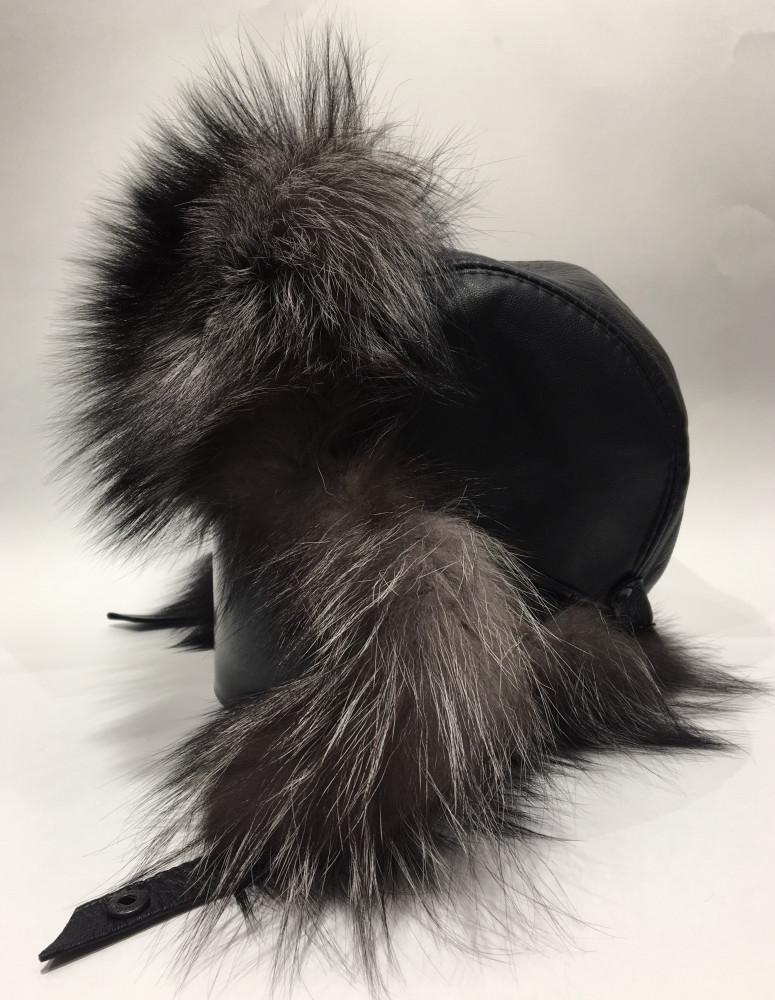 Silver Polar Fox Fur Bomber Hat