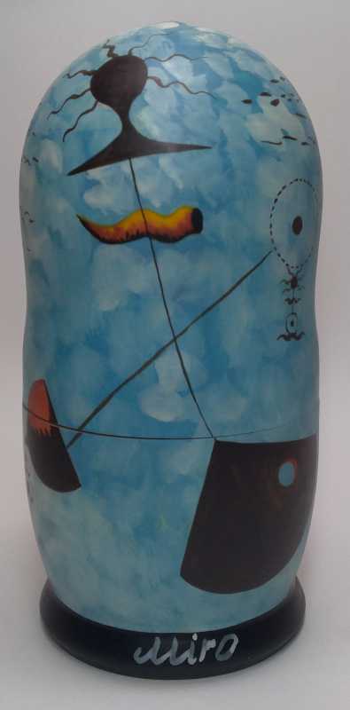 180 mm The Maternity by Miro hand painted on wooden Matryoshka doll 5 pcs (by Alexander Famous Paintings Studio)