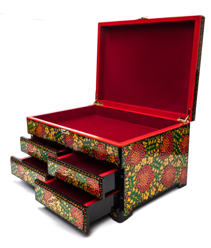 320x230 mm Khokhloma Painting Jewellery Wooden Box