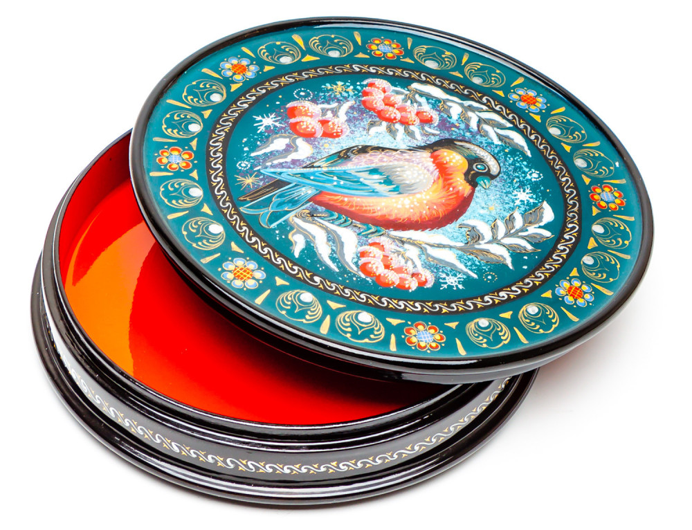 150x30 mm Bullfinch Hand Painted Jewellery Box (by Sadko Workshop)