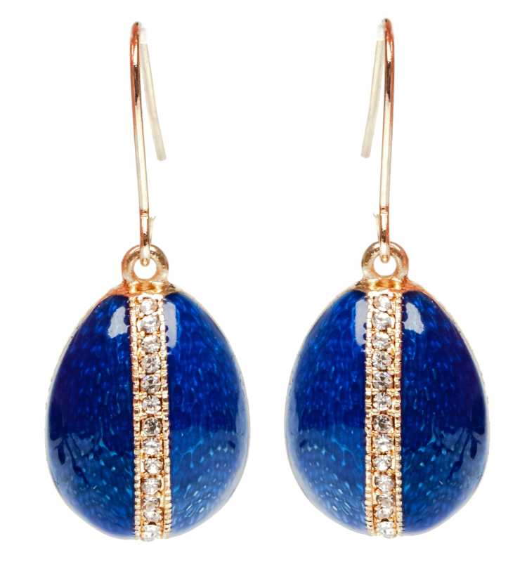 15x35 mm Blue Drops Egg Shaped Earrings