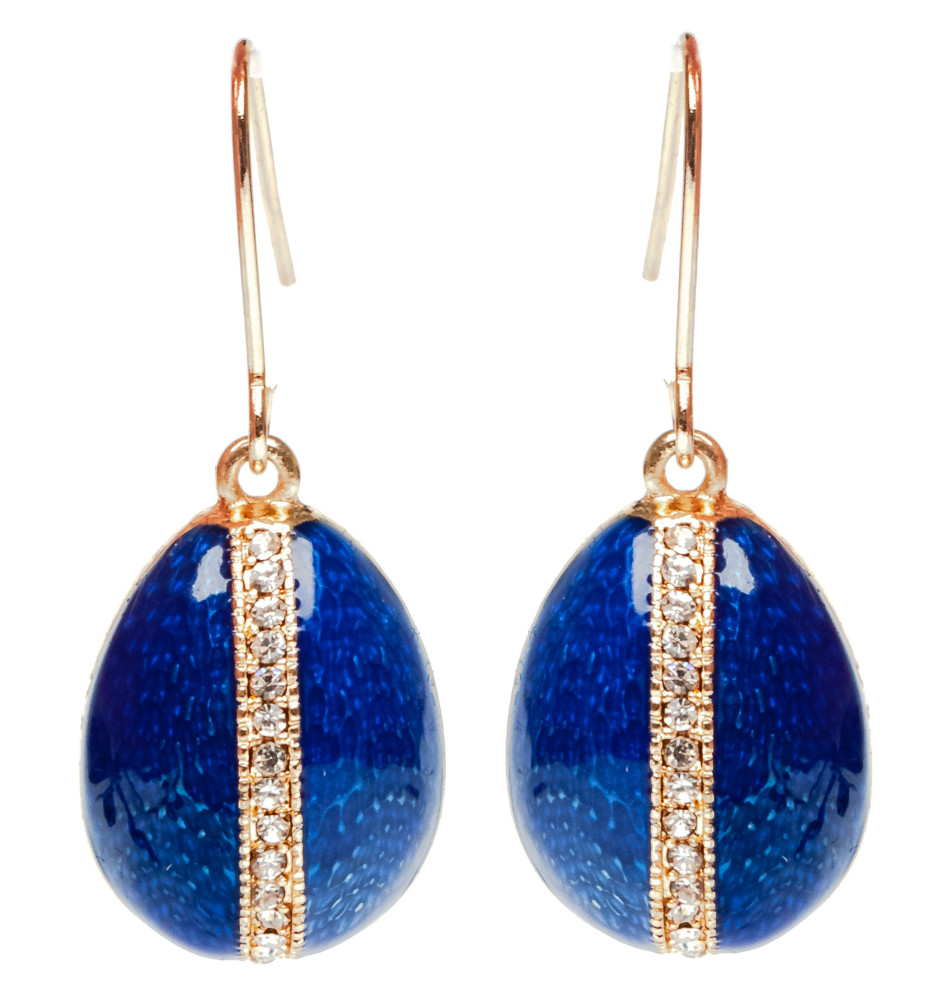 15x35 mm Blue Drops Egg Shaped Earrings
