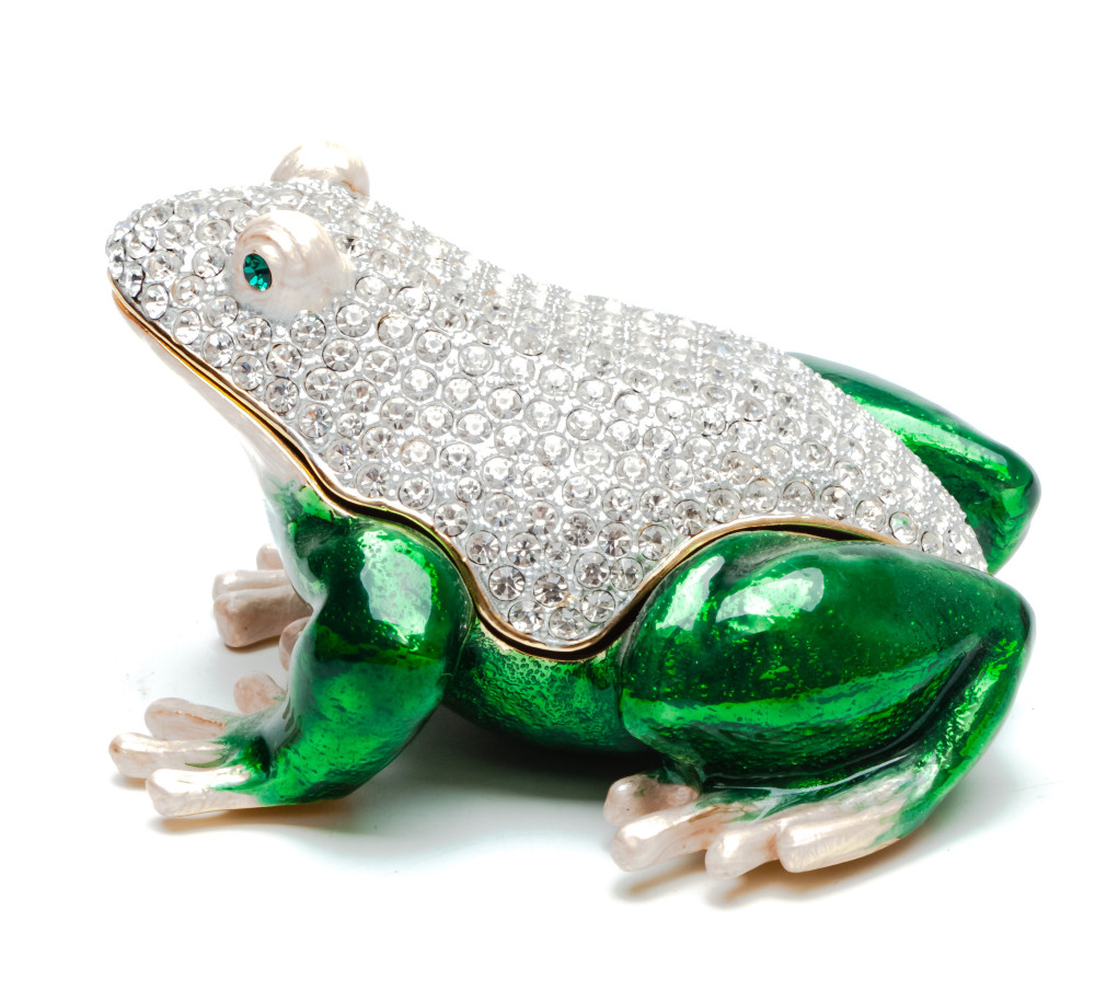 50 mm Frog with the Rhinestones Big Jewellery Box